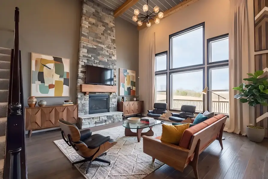 Representative furnished interior of a home built from the Paxton by Fischer Homes in Governor’s Preserve, Canton (Image 43).