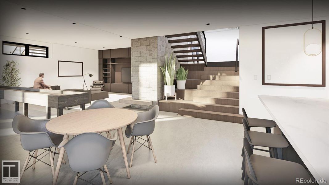 Walk-Out Level Family Room Rendering Walk-Out Level Family Room Rendering