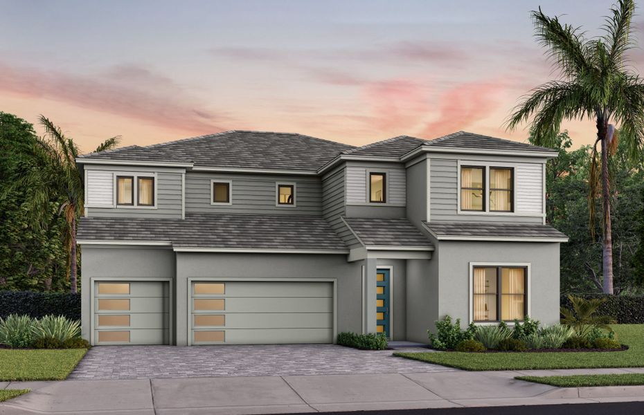 Representative exterior photo of a completed home built from the Roseland by DiVosta in Amara, Lake Worth, FL (Image 20).