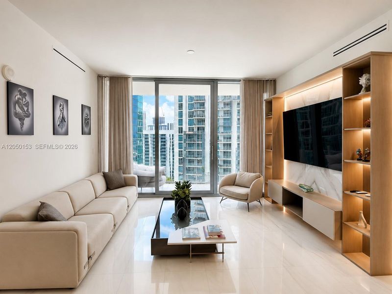 Furnished interior view inside a new home in , Miami (Image 35). Furnished interior view inside a new home in , Miami (Image 35).