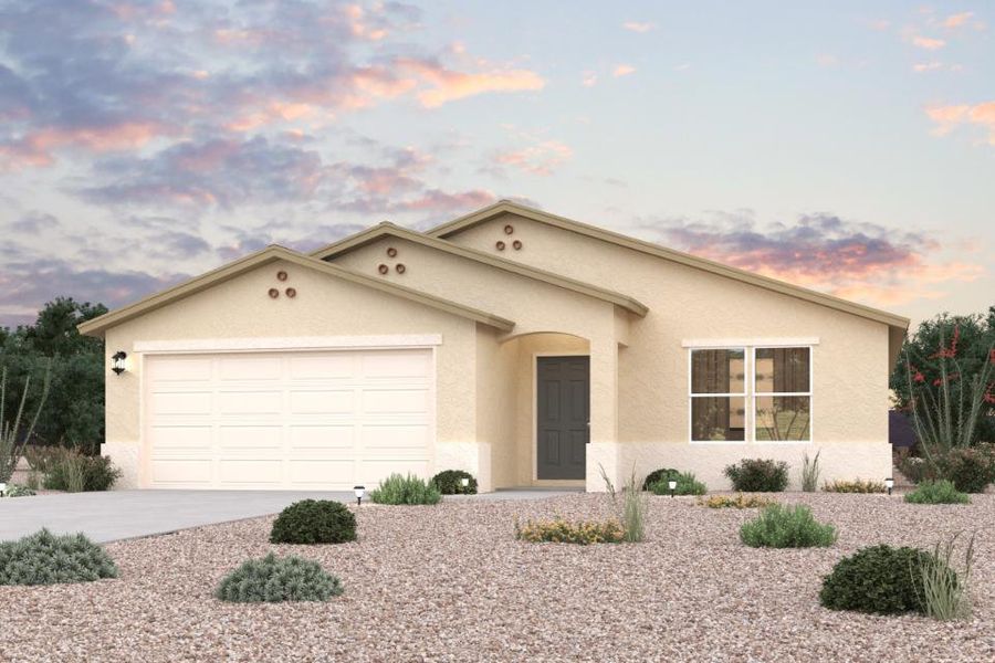 Representative exterior photo of a completed home built from the Heritage by Century Complete in Mesquite Hills, Cottonwood, AZ (Image 1). Representative exterior photo of a completed home built from the Heritage by Century Complete in Mesquite Hills, Cottonwood, AZ (Image 1).