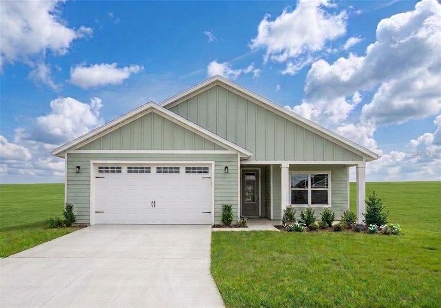 Front exterior of a new home in , Newberry, FL, highlighting curb appeal (Image 1). Front exterior of a new home in , Newberry, FL, highlighting curb appeal (Image 1).