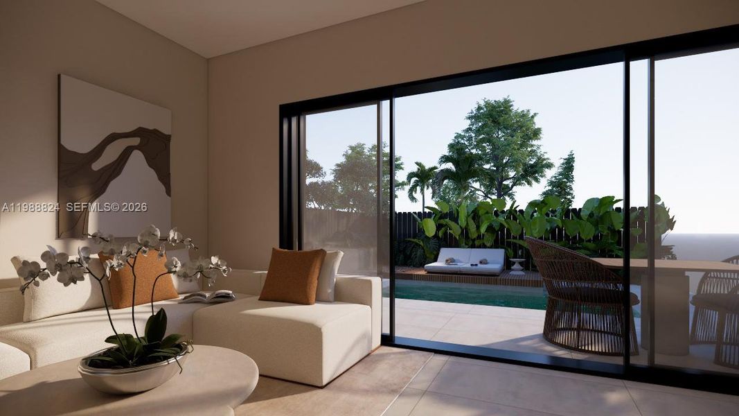 Furnished interior view inside a new home in , Miami (Image 5).