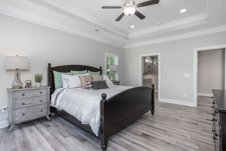 Representative furnished interior of a home built from the Manhattan by Keystone Homes NC in Weybridge, Burlington (Image 27).