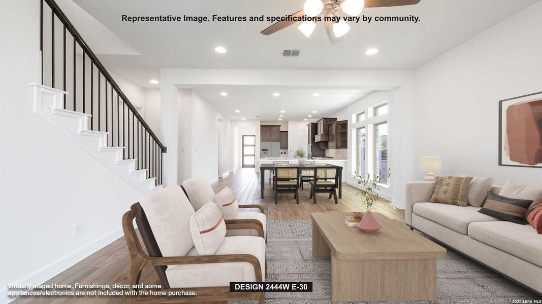 Furnished interior view inside a new home in Homestead, Schertz (Image 3). Furnished interior view inside a new home in Homestead, Schertz (Image 3).