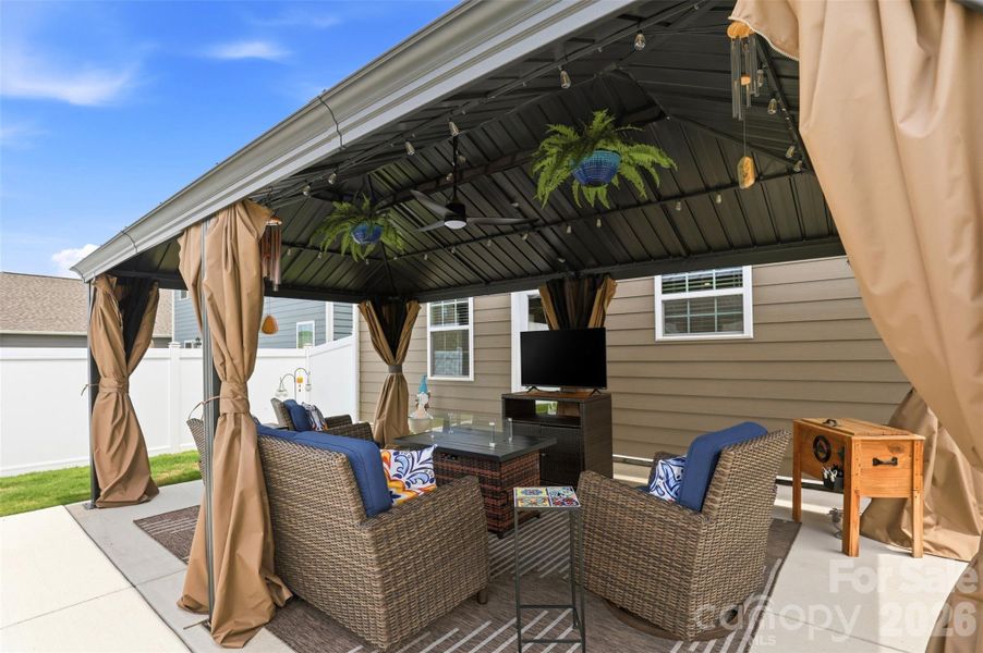 Exterior details and patio area of a home in Secrest Commons, Monroe (Image 21).