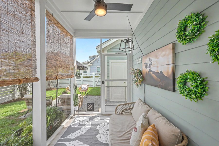 Exterior details and patio area of a home in Nexton - Midtown, Summerville (Image 32). Exterior details and patio area of a home in Nexton - Midtown, Summerville (Image 32).