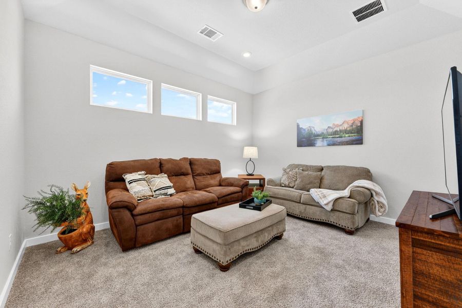 Secondary living space/ flex space on the second floor.