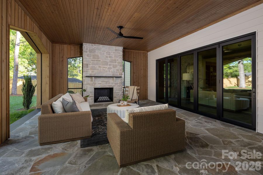 Exterior details and patio area of a home in , Charlotte (Image 28).