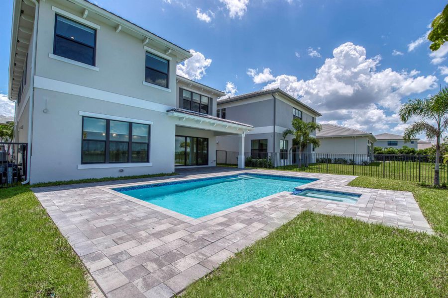 Exterior details and patio area of a home in Apex at Avenir, Palm Beach Gardens (Image 3). Exterior details and patio area of a home in Apex at Avenir, Palm Beach Gardens (Image 3).