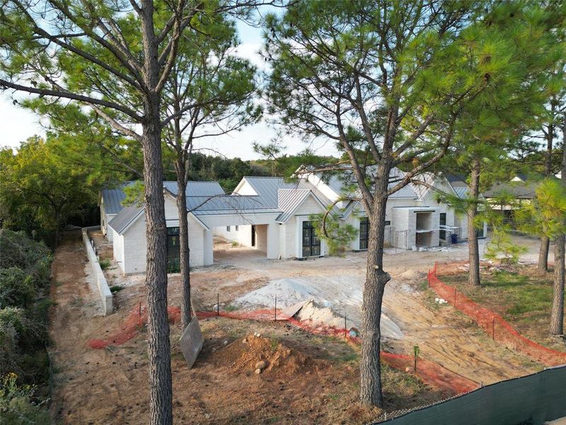 View of modern inspired farmhouse