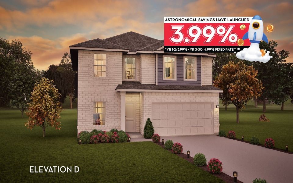 Front exterior of a new home in Briarwood, Elgin, TX, highlighting curb appeal (Image 1). Front exterior of a new home in Briarwood, Elgin, TX, highlighting curb appeal (Image 1).