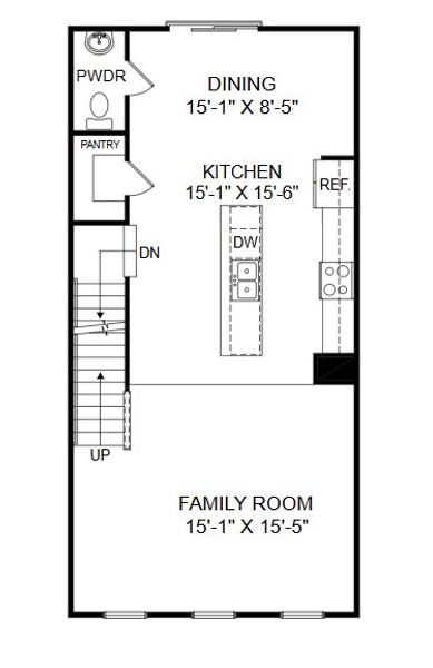 2D floor plan layout for the The Jenkins by Stanley Martin Homes in Westpark at Cane Bay, Summerville, SC (Image 5).