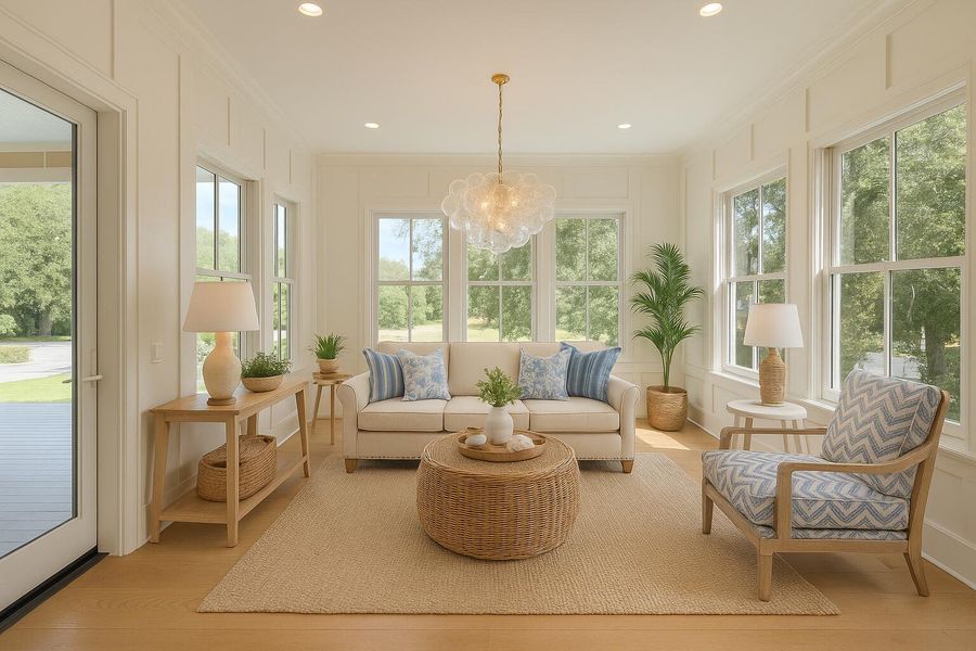 Furnished interior view inside a new home in , Isle Of Palms (Image 48). Furnished interior view inside a new home in , Isle Of Palms (Image 48).