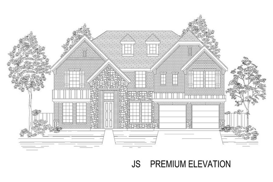 Representative rendering of the exterior for the Remington 2F (w/Media) by First Texas Homes (Image 16).
