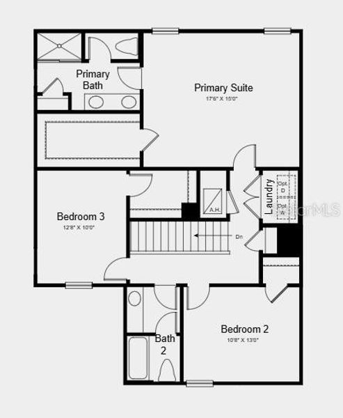 2D floor plan layout of this home in Cove at Coasterra, Palmetto, FL (Image 2).