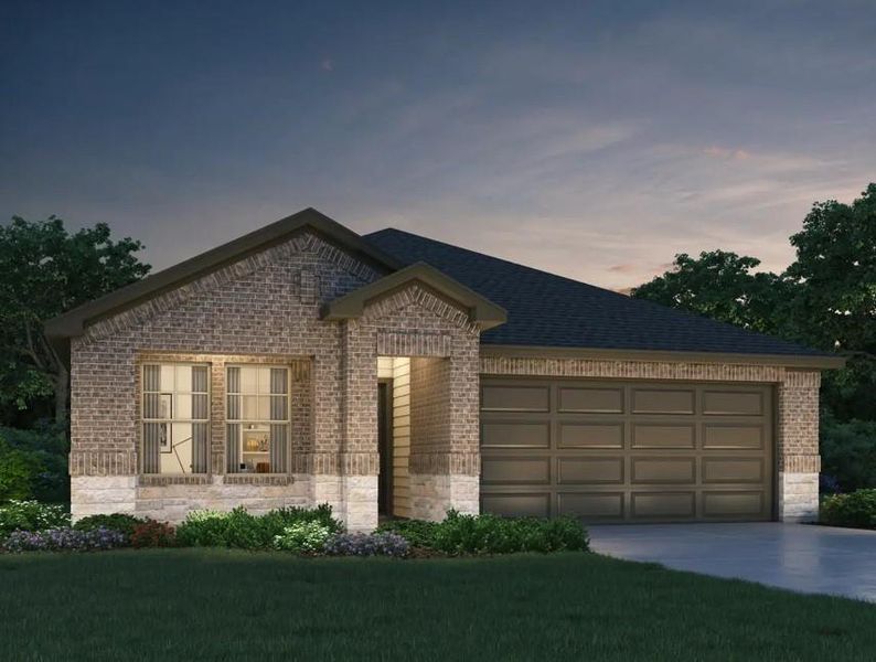 Front exterior of a new home in , Waller, TX, highlighting curb appeal (Image 1).