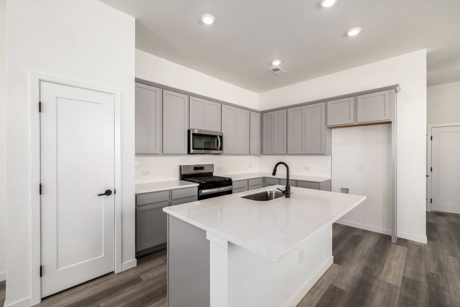 Furnished interior view inside a new home in Painted Prairie, Aurora (Image 9). Furnished interior view inside a new home in Painted Prairie, Aurora (Image 9).