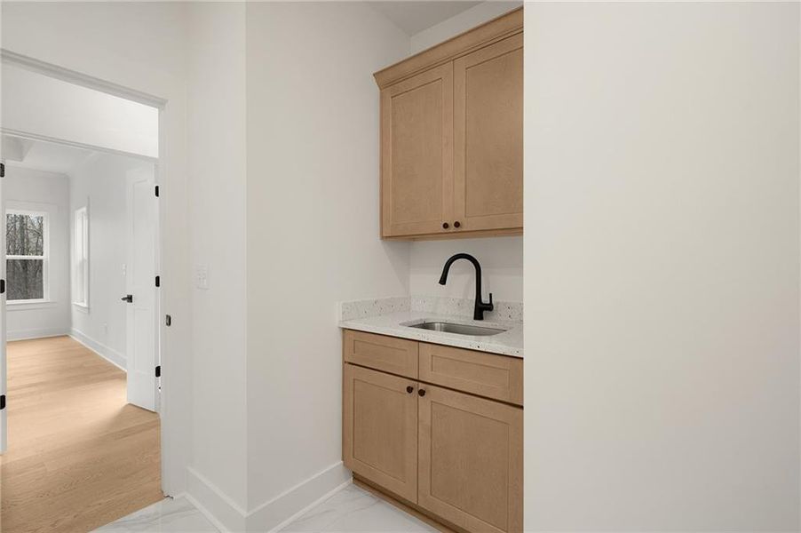 Furnished interior view inside a new home in , White (Image 12).
