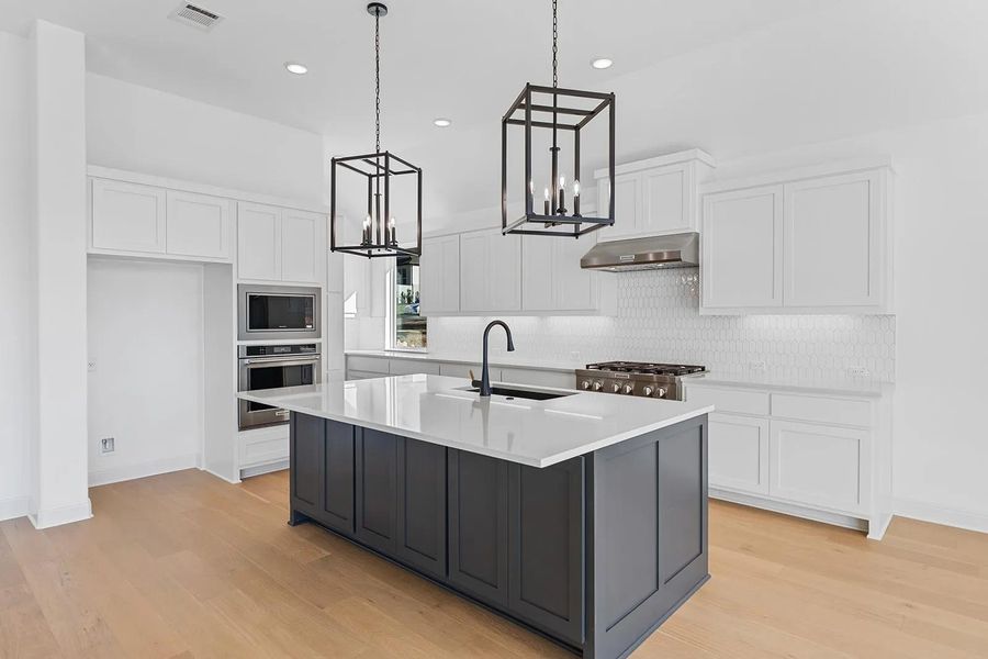 Furnished interior view inside a new home in Wolf Ranch West Bend - 60', Georgetown (Image 11).