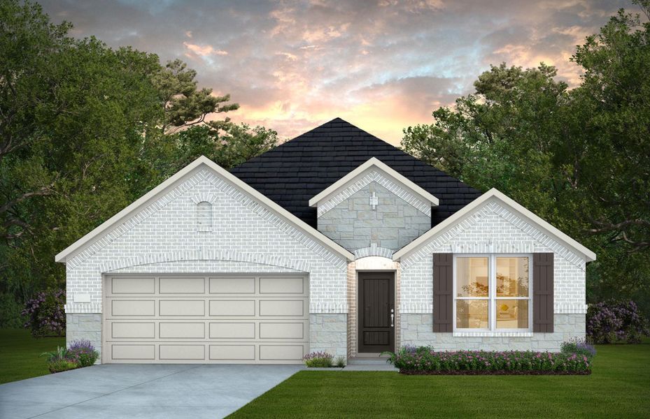 Representative exterior photo of a completed home built from the Denali by Pulte Homes in Blue Creek Trails, Richmond, TX (Image 6).