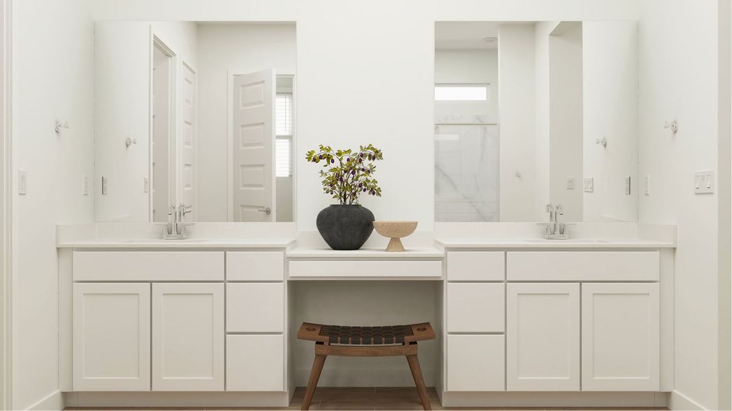 Aurora owners suite bathroom vanities