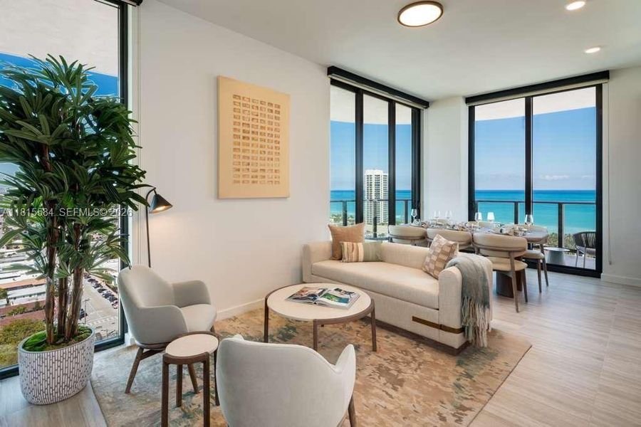 Furnished interior view inside a new home in 72 Park, Miami (Image 9).