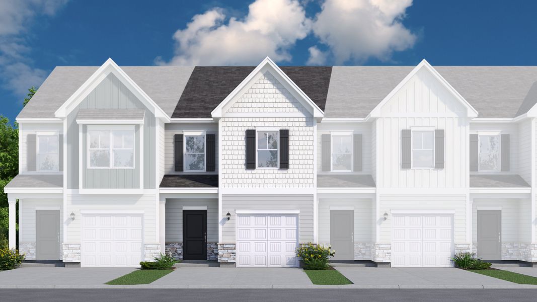 Front exterior of a new home in Trenton Place, Roebuck, SC, highlighting curb appeal (Image 13).