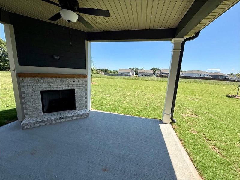 Exterior details and patio area of a home in Grandview at Millers Mill, Stockbridge (Image 19).