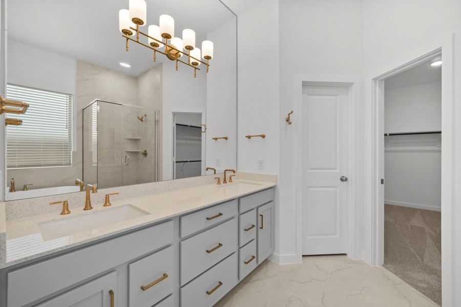 Main Bath Oasis With Designer Tile And Premium Fixtures