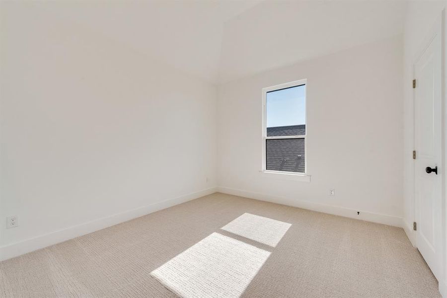 Spare room featuring light carpet and baseboards Spare room featuring light carpet and baseboards
