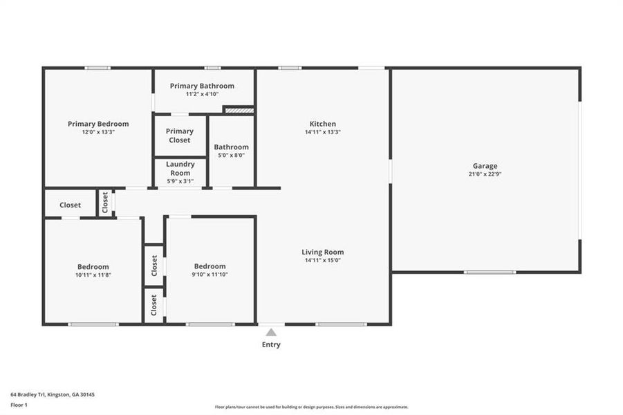 2D floor plan layout of this home in , Kingston, GA (Image 4).