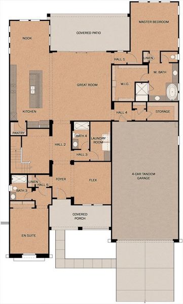 2D floor plan layout for the Strawberry w/Loft by Fulton Homes in Fields at Barney Farms, Queen Creek, AZ (Image 3).