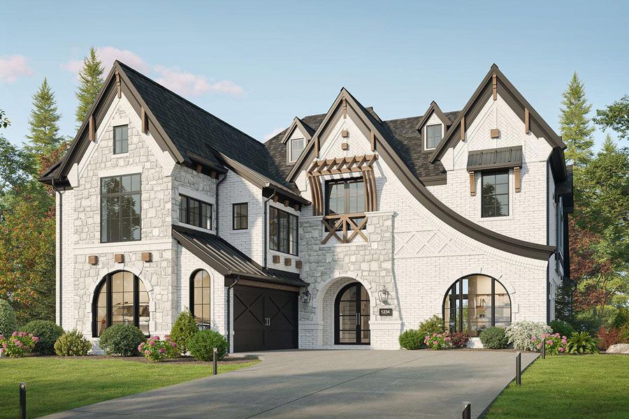 Representative exterior photo of a completed home built from the Downton Abbey Estate by Grand Homes in Silverleaf Estates in Frisco, Frisco, TX (Image 2). Representative exterior photo of a completed home built from the Downton Abbey Estate by Grand Homes in Silverleaf Estates in Frisco, Frisco, TX (Image 2).