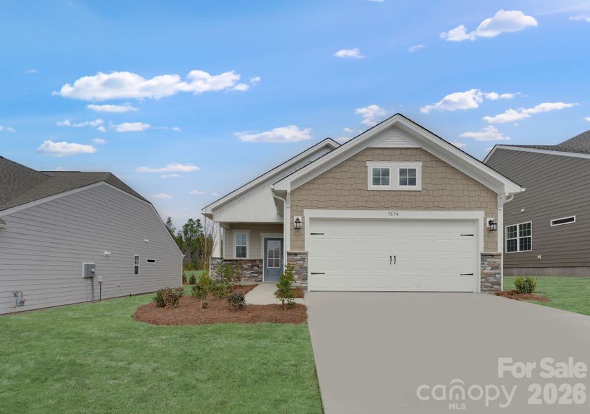 Front exterior of a new home in Roselyn, Lancaster, SC, highlighting curb appeal (Image 1). Front exterior of a new home in Roselyn, Lancaster, SC, highlighting curb appeal (Image 1).