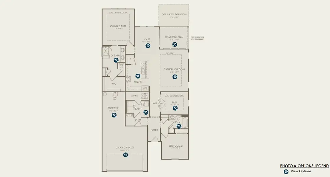 2D floor plan layout for the Mystique by Pulte Homes in Seminole Palms, Palm Coast, FL (Image 4).