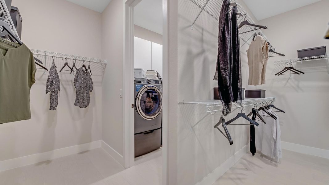 Owner's Walk-in Closet into Laundry