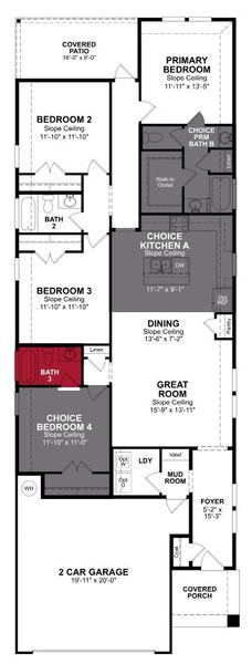 2D floor plan layout of this home in Veranda, San Antonio, TX (Image 2).