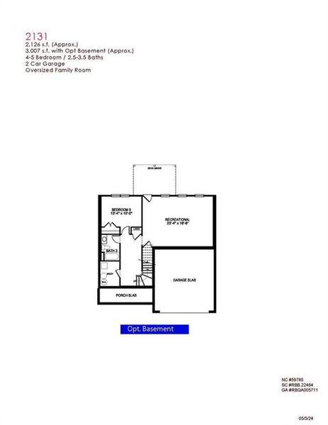 2D floor plan layout of this home in Tuscany Hills, Douglasville, GA (Image 2).