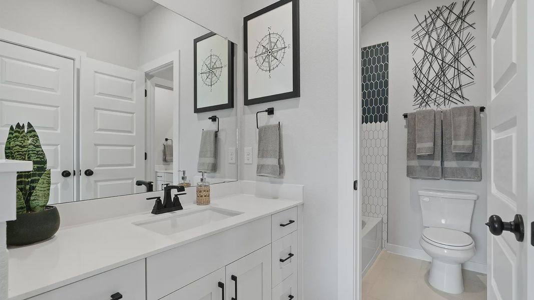 Representative furnished interior of a home built from the Wilson by Chesmar Homes in Lariat, Liberty Hill (Image 21).