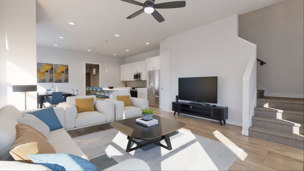 Representative furnished interior of a home built from the Aria Grace by New Home Co. in The Duets Collection at Novel, Austin (Image 10). Representative furnished interior of a home built from the Aria Grace by New Home Co. in The Duets Collection at Novel, Austin (Image 10).