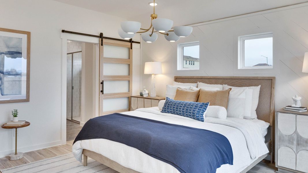 Representative furnished interior of a home built from the Meyerson by DRB Homes in Infinity Square, Kyle (Image 18).