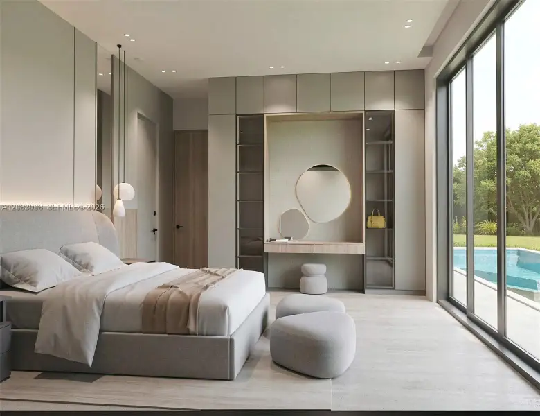 Furnished interior view inside a new home in , Miami Springs (Image 21).