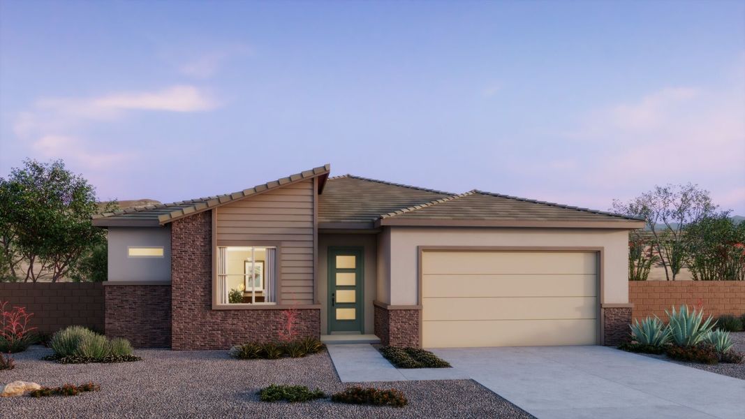 Representative exterior photo of a completed home built from the Flint by Mattamy Homes in Saguaro Reserve II, Marana, AZ (Image 2).