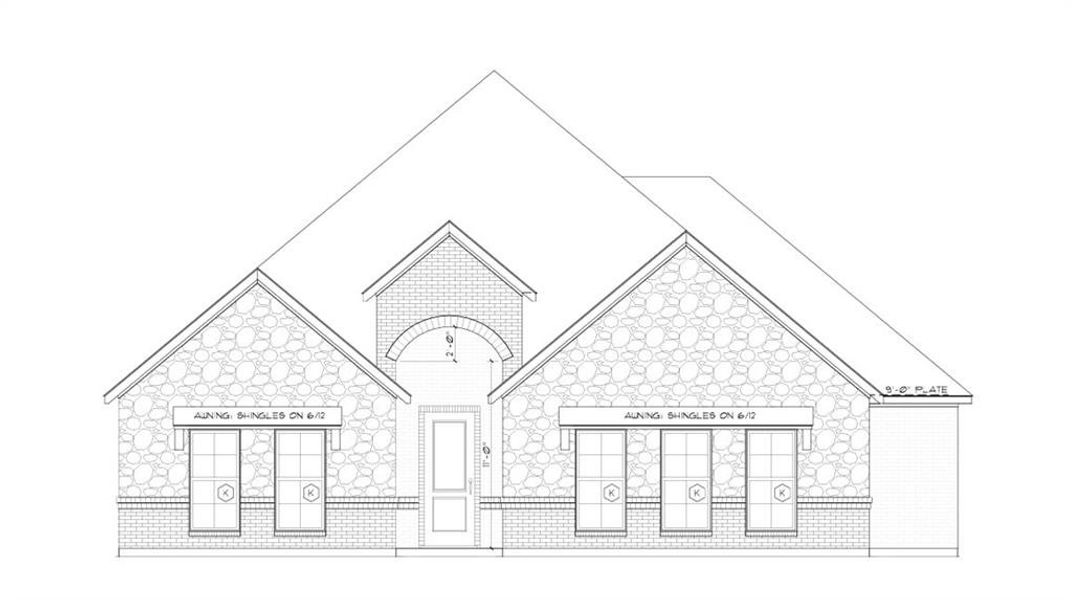 Exterior rendering of this home design in , Benbrook, TX (Image 1). Exterior rendering of this home design in , Benbrook, TX (Image 1).