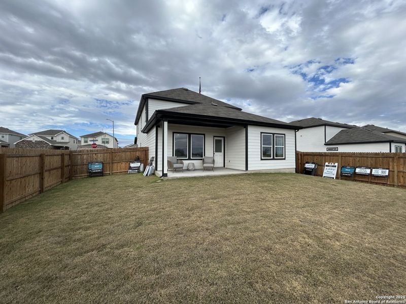 Exterior details and patio area of a home in Meadows at Hennersby Hollow 40's, San Antonio (Image 21). Exterior details and patio area of a home in Meadows at Hennersby Hollow 40's, San Antonio (Image 21).