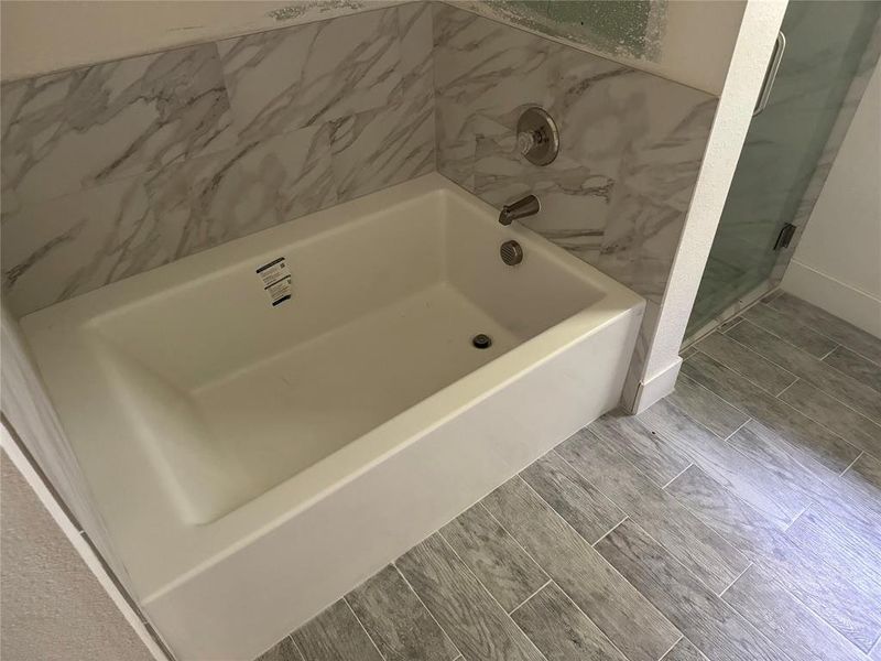 Another view of the Master Bathroom showing Bath tub and separate Standing Shower