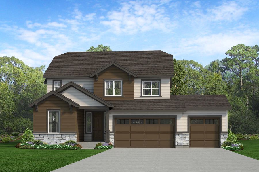 Representative exterior photo of a completed home built from the Jansen by Risewell Homes in Cherry Meadows, Brighton, CO (Image 29).