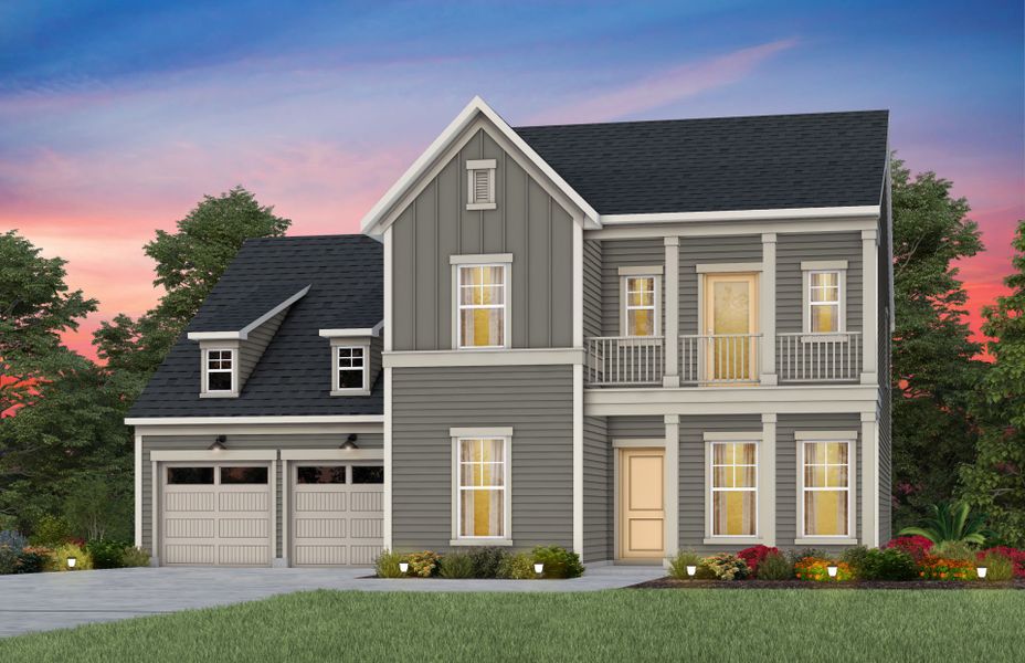 Front exterior of a new home in Kinsdale, Lancaster, SC, highlighting curb appeal (Image 21).