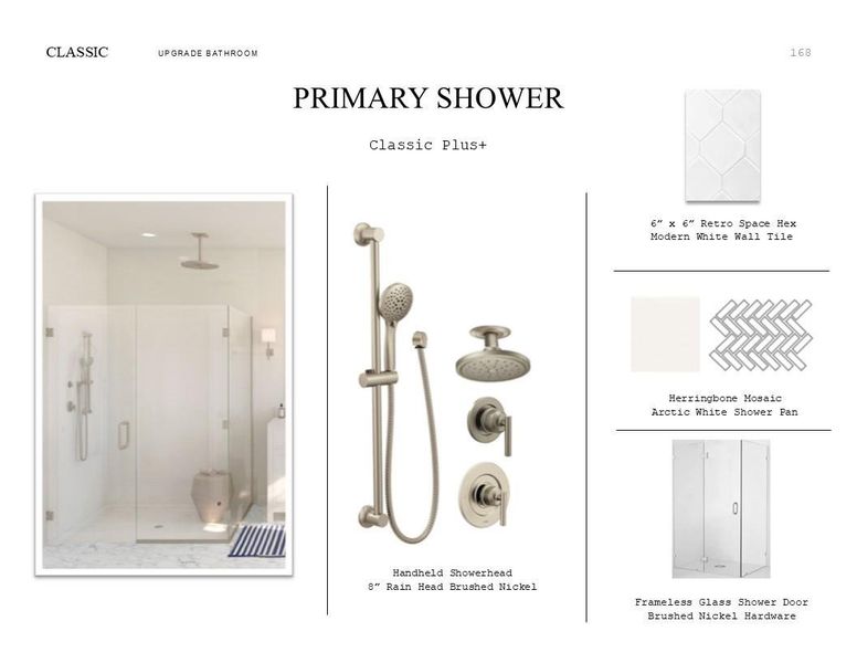 Classic Look Palette 3: Primary Bathroom Selection Sheet (*Artist rendering used for illustration purposes only.)